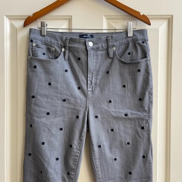 J. Crew High Rise Toothpick Polka Dot Jeans - Picture 4 of 8